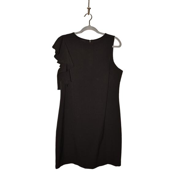 JULIA JORDAN $109 One-Shoulder Ruffle‎ Sheath Dress Black Size 10 - Picture 1 of 3